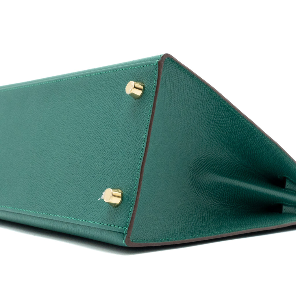 HERMES KELLY 28 SPECIAL ORDER EPSOM MALACHITE/GRIS ASPHALTE GHW