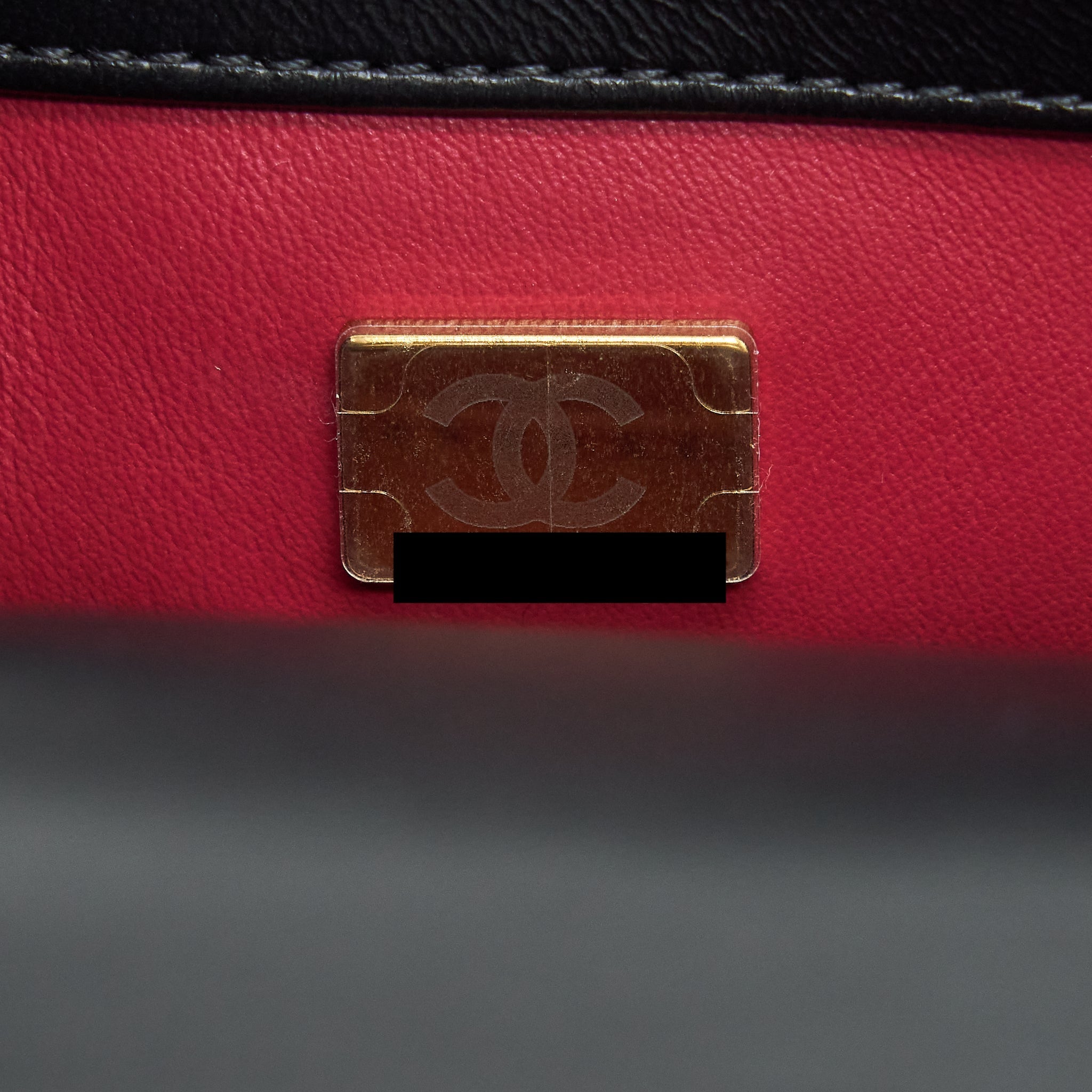 CHANEL 22P MINI SQUARE FLAP BAG LAMBSKIN BLACK GOLD/BLACK HARDWARE (MICROCHIP)