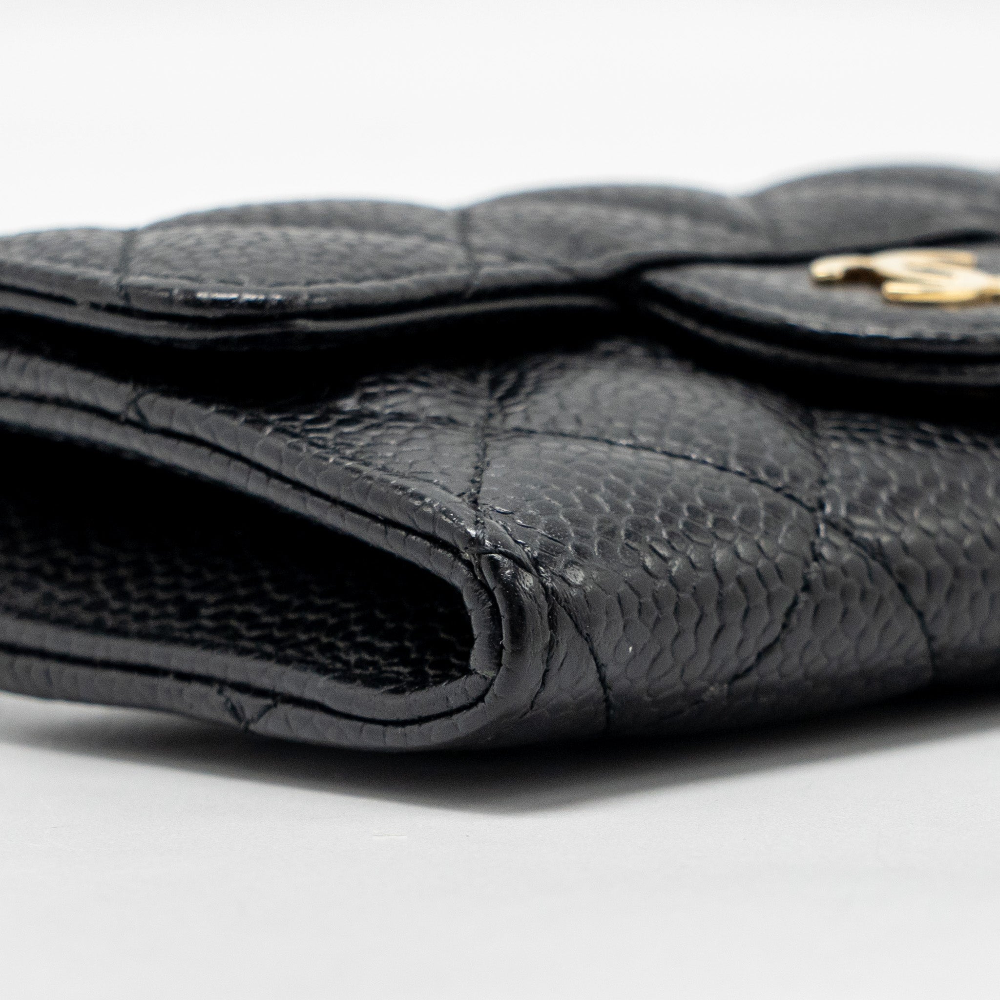 CHANEL CLASSIC FLAP CARD HOLDER CAVIAR BLACK GHW (MICROCHIP)