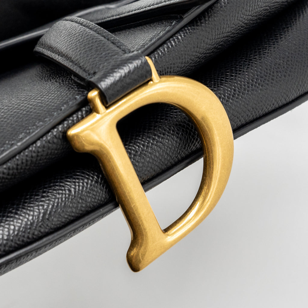 DIOR MEDIUM SADDLE BAG CALFSKIN BLACK GHW