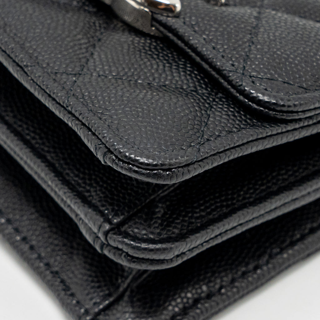 CHANEL 22S MINI CLUTCH WITH CHAIN CAVIAR BLACK SHW
