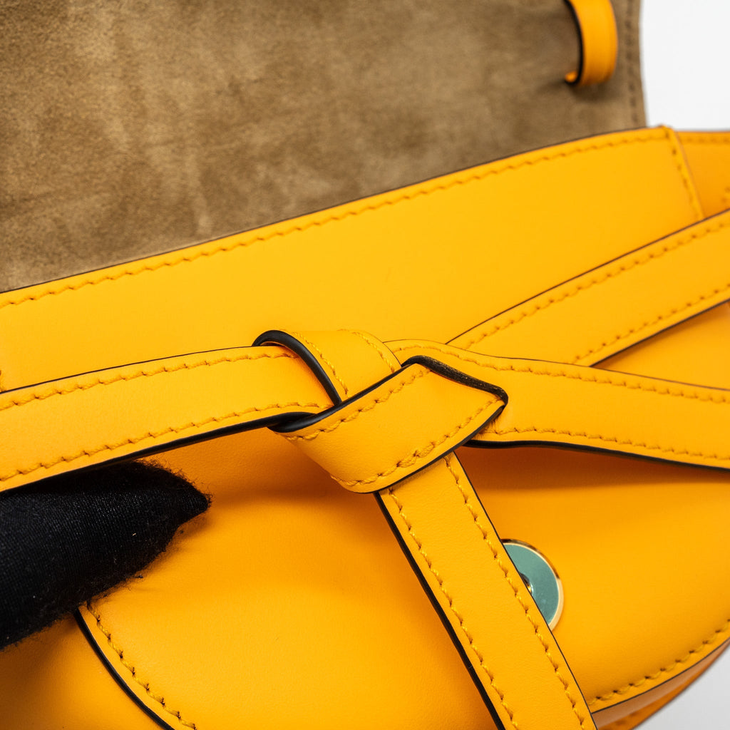 LOEWE MINI GATE DUAL BAG CALFSKIN MANDARIN LGHW