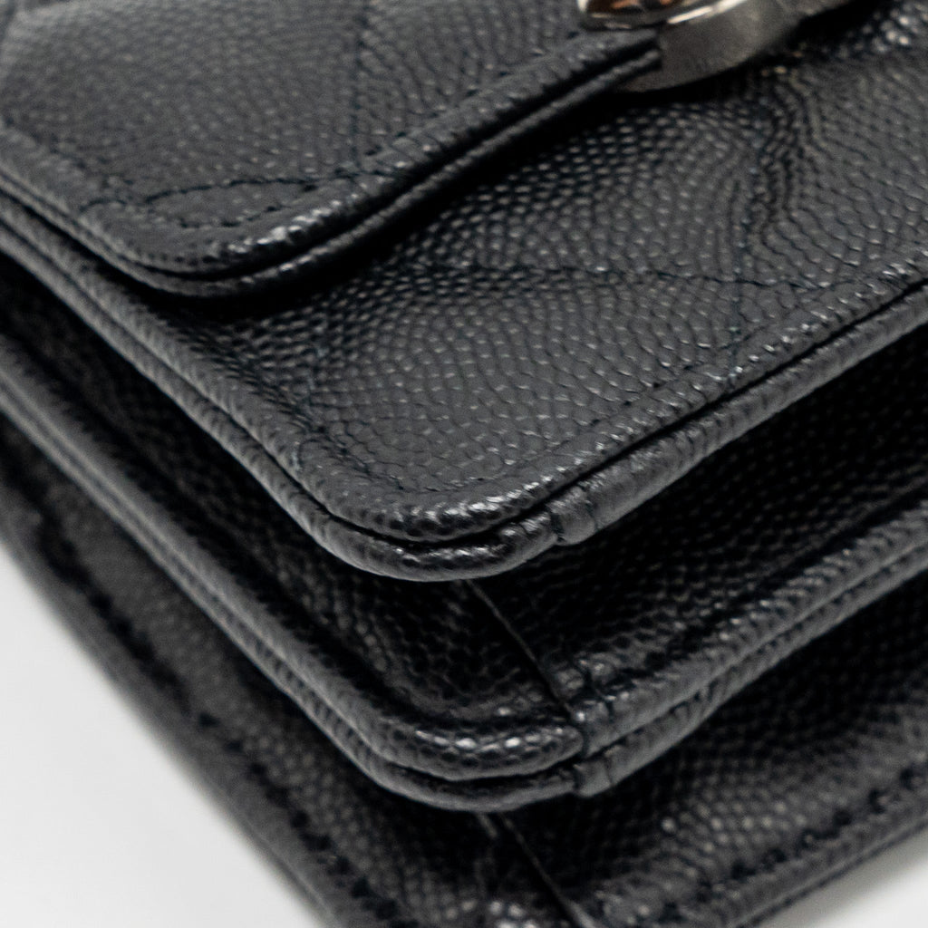 CHANEL 22S MINI CLUTCH WITH CHAIN CAVIAR BLACK SHW