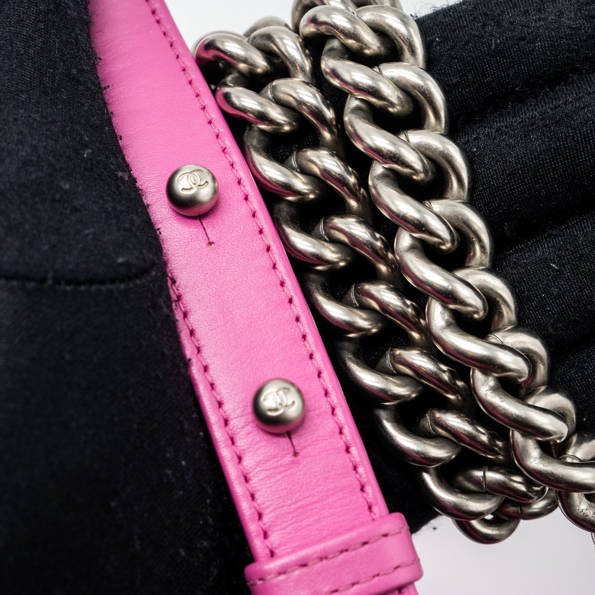 CHANEL MEDIUM BOY BAG PYTHON PINK BRUSHED SHW