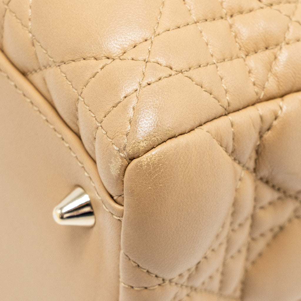 DIOR MEDIUM LADY DIOR LAMBSKIN BEIGE LGHW
