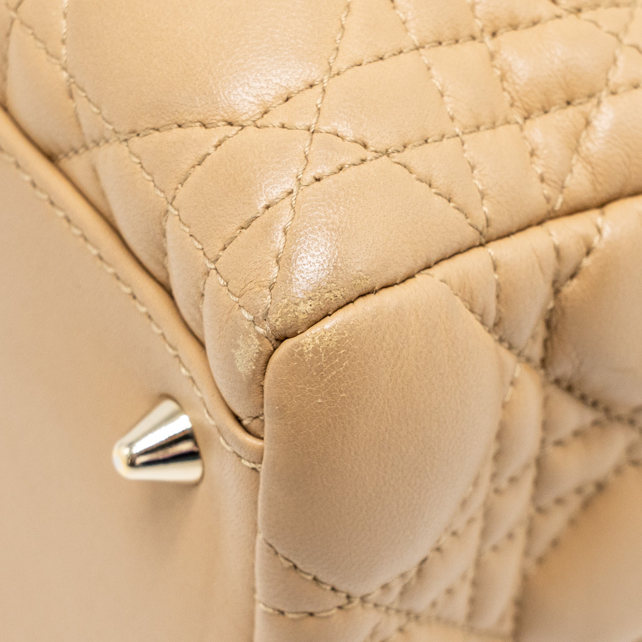 DIOR MEDIUM LADY DIOR LAMBSKIN BEIGE LGHW