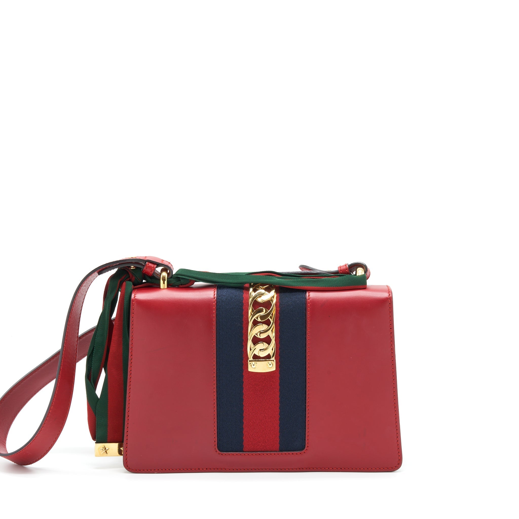 GUCCI SMALL SYLVIE SHOULDER BAG RED GHW