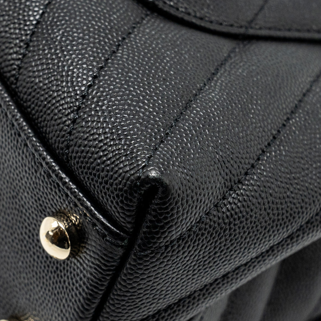 CHANEL SMALL COCO HANDLE CHEVRON CAVIAR BLACK LGHW