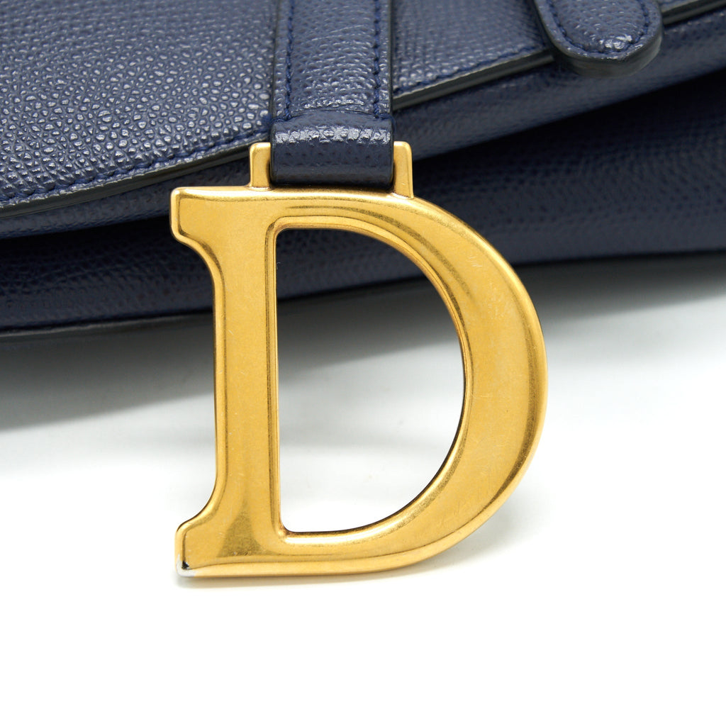 CHRISTIAN DIOR MEDIUM SADDLE BAG INDIGO BLUE