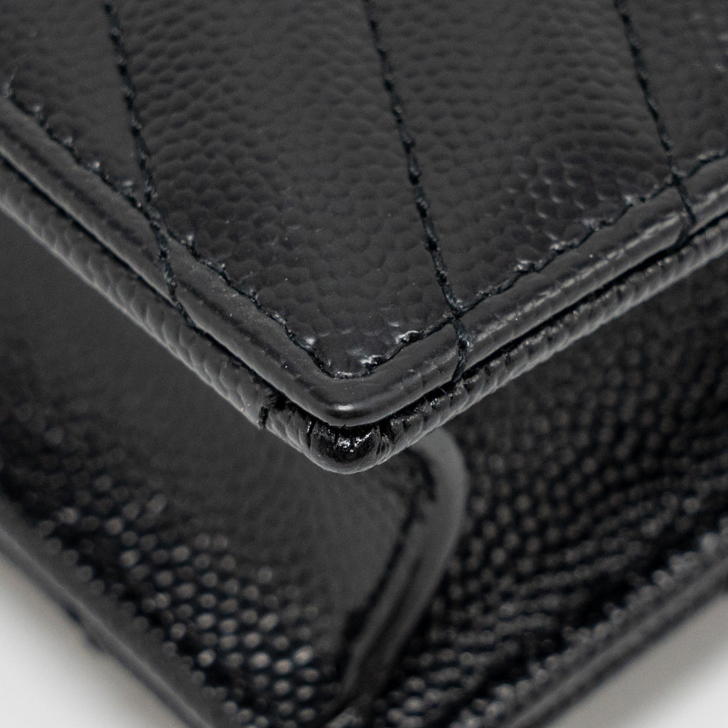 SAINT LAURENT/ YSL ENVELOPE CHAIN WALLET CALFSKIN BLACK SHW