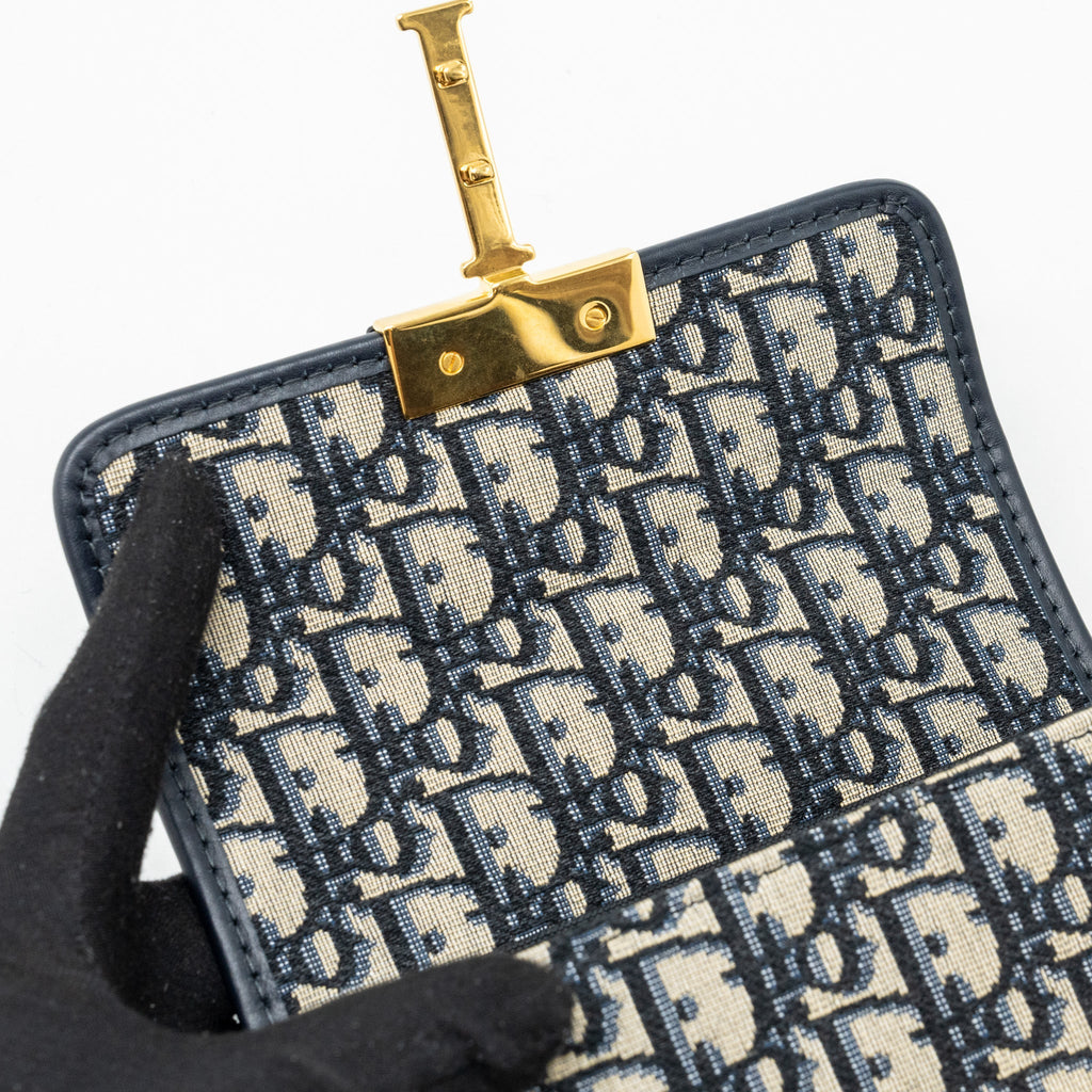 DIOR 30 MONTAIGNE BOX BLUE OBLIQUE JACQUARD GHW