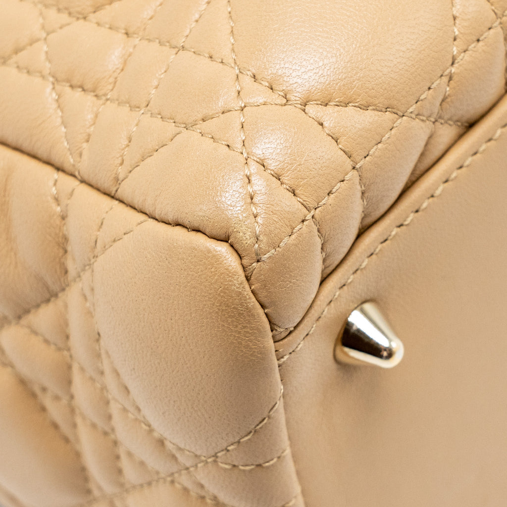 DIOR MEDIUM LADY DIOR LAMBSKIN BEIGE LGHW