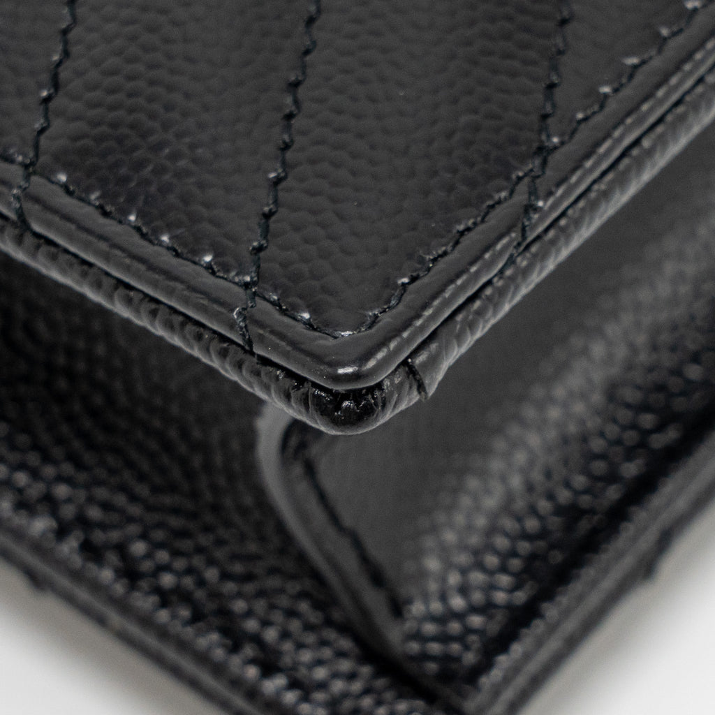 SAINT LAURENT/ YSL ENVELOPE CHAIN WALLET CALFSKIN BLACK SHW