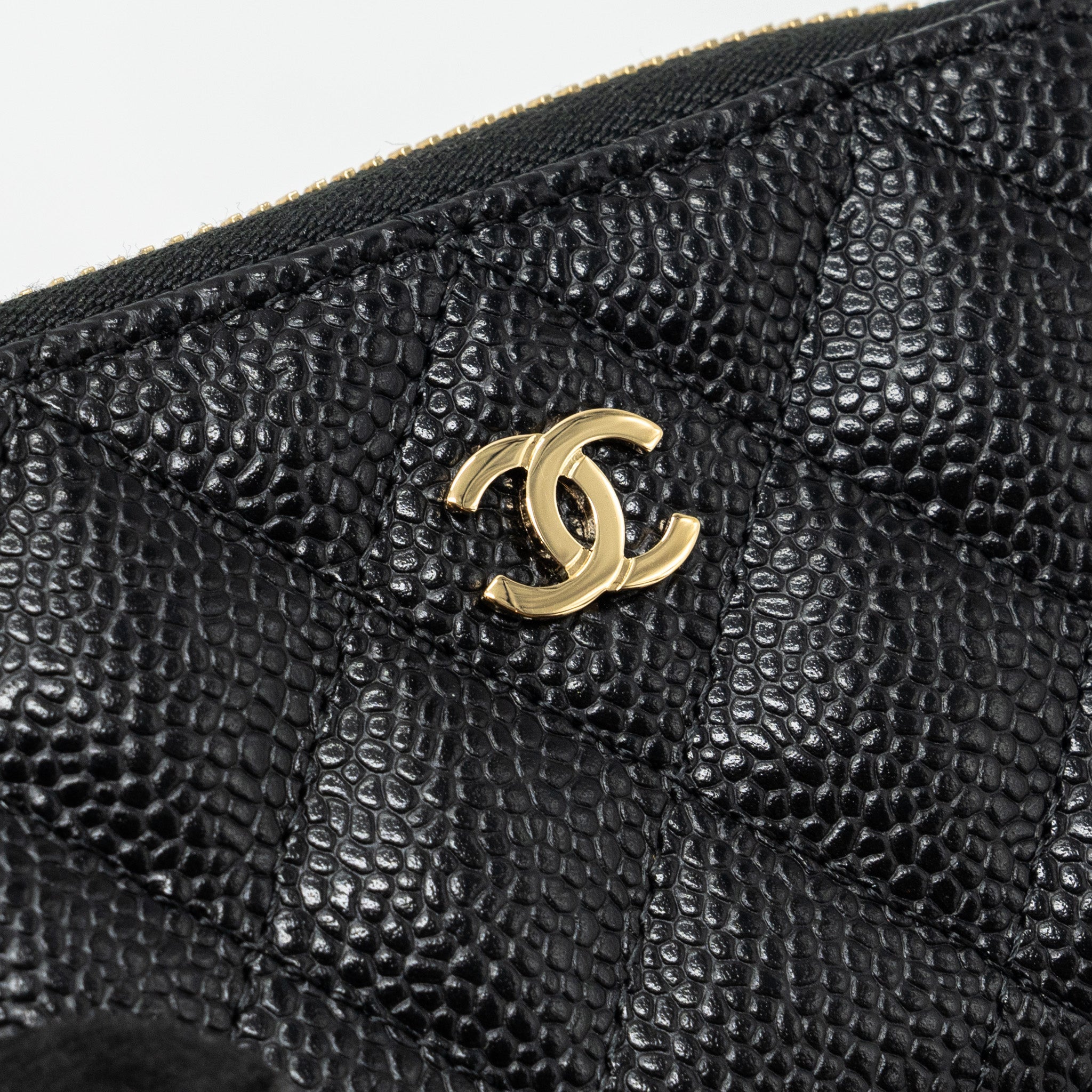 CHANEL ZIP CARD HOLDER CAVIAR BLACK GHW