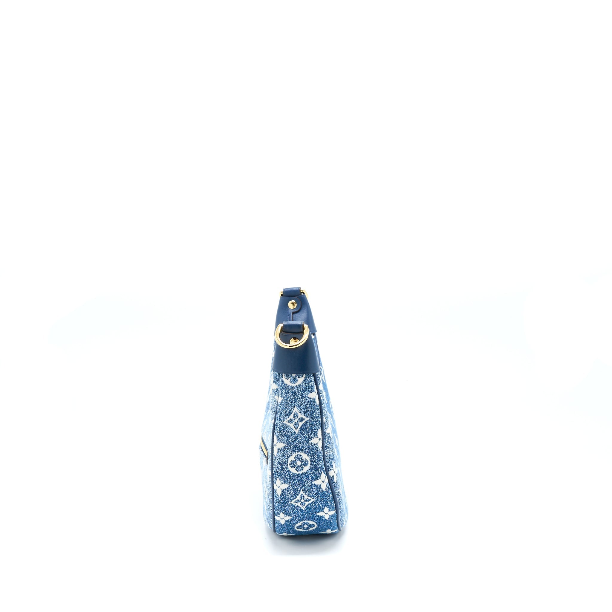 LOUIS VUITTON HALF-MOON LOOP BAGUETTE HANDBAG DENIM BLUE GHW