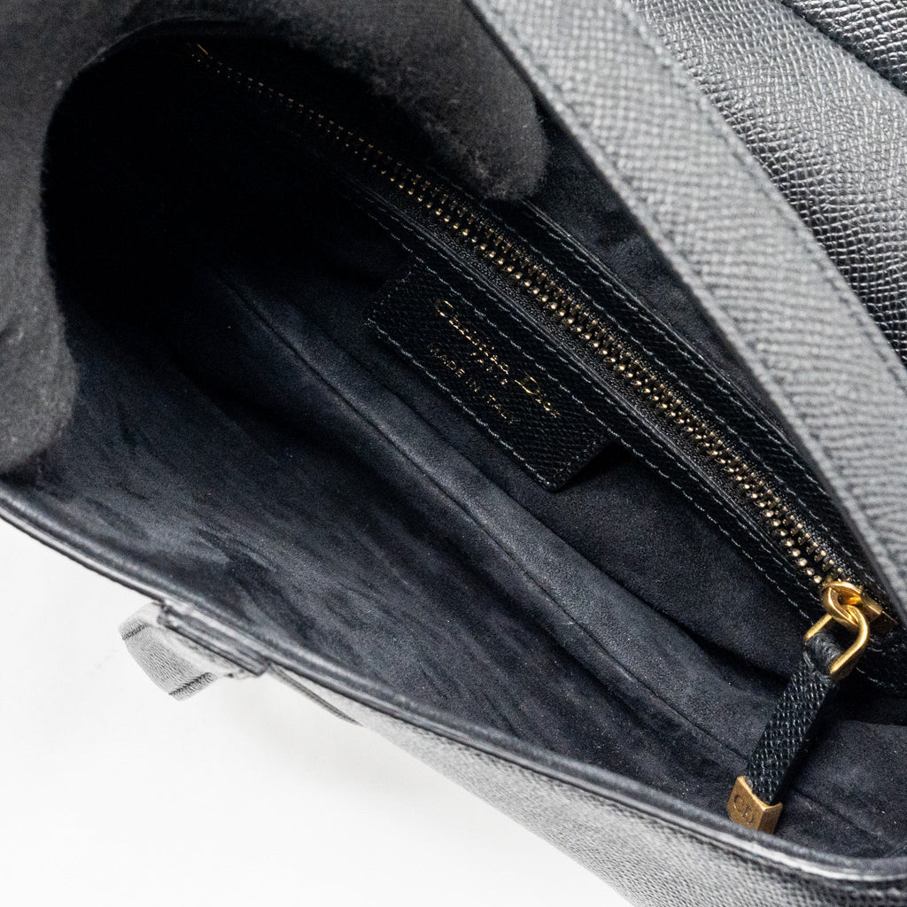 DIOR MEDIUM SADDLE BAG CALFSKIN BLACK GHW