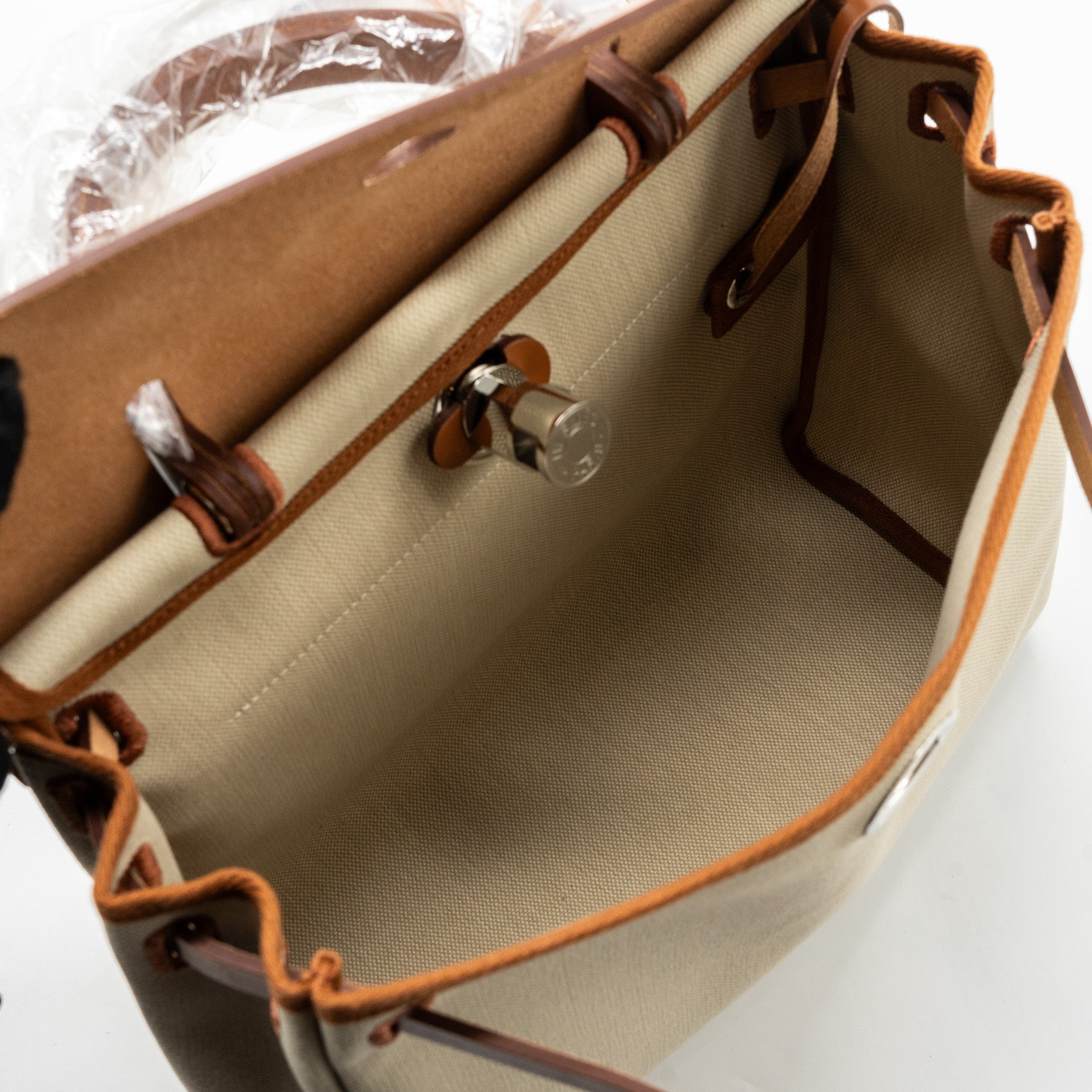HERMES HERBAG 31 ZIP BAG TOILE MILITARIES/VACHE HUNTER BETON/FAUVE SHW
