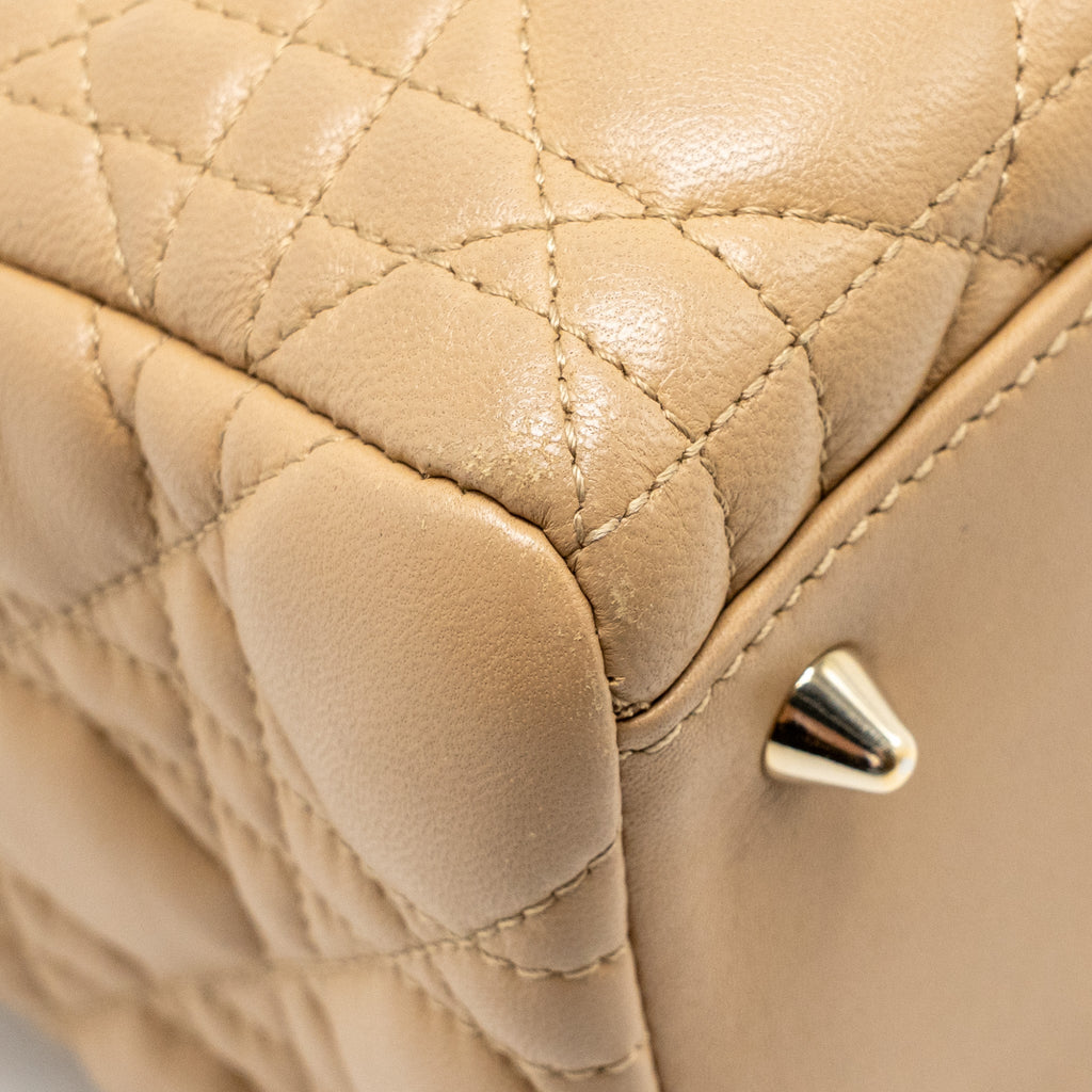 DIOR MEDIUM LADY DIOR LAMBSKIN BEIGE LGHW