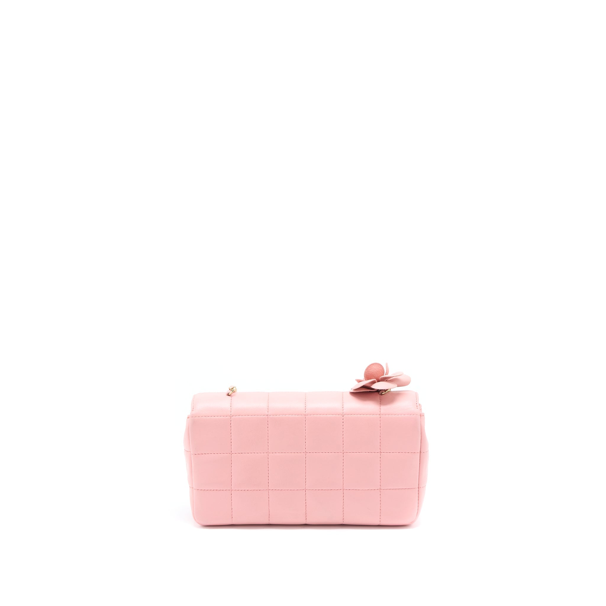 CHANEL CAMELLIA MINI FLAP BAG LAMBSKIN PINK GHW