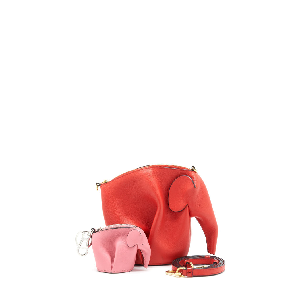 LOEWE ELEPHANT CROSSBODY / ELEPHANT KEY RING POUCH (SELL IN A SET)