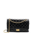 CHANEL 2.55 REISSUE 227 SHINY AGED CALFSKIN BLACK GHW