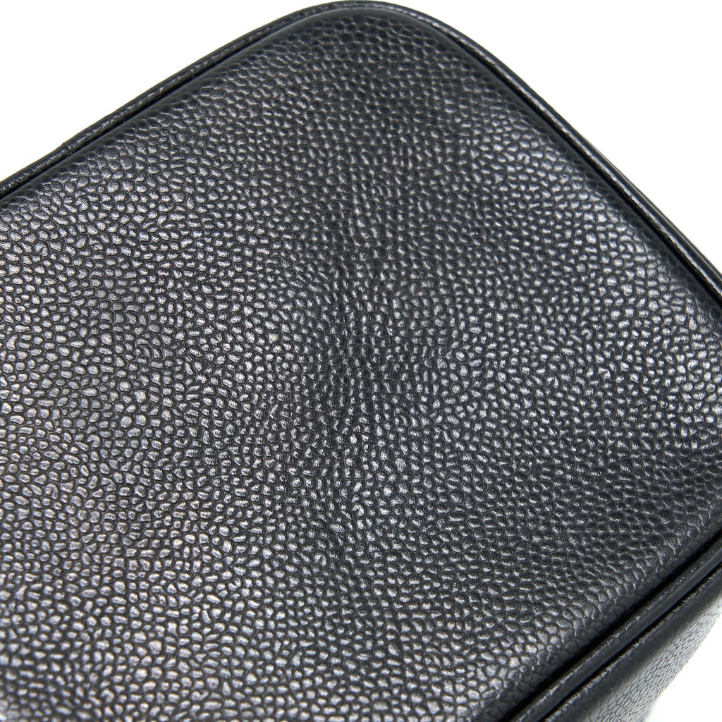 CHANEL VINTAGE VANITY CASE WITH CHAIN CAVIAR BLACK GHW