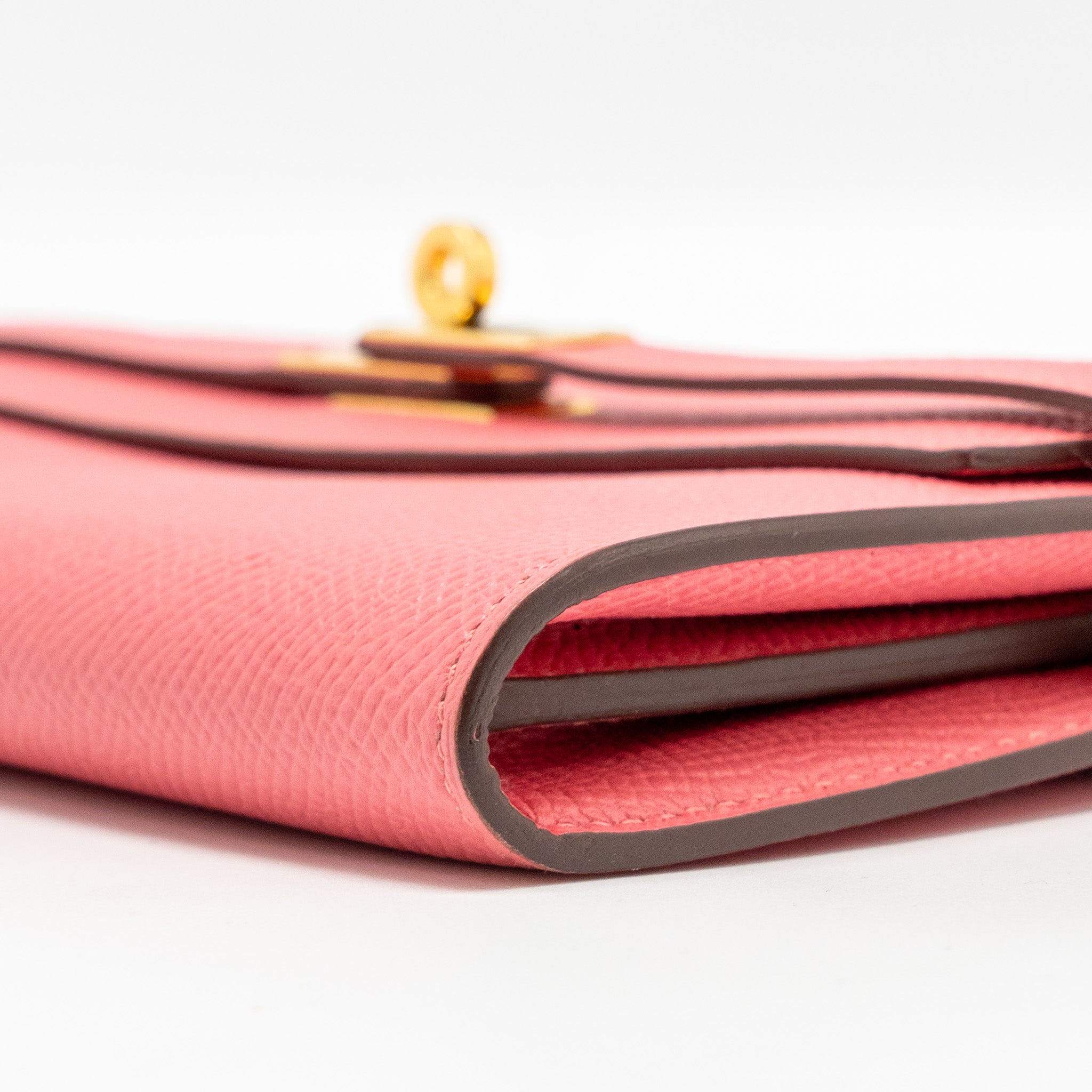 HERMES KELLY LONG WALLET EPSOM ROSE LIPSTICK GHW