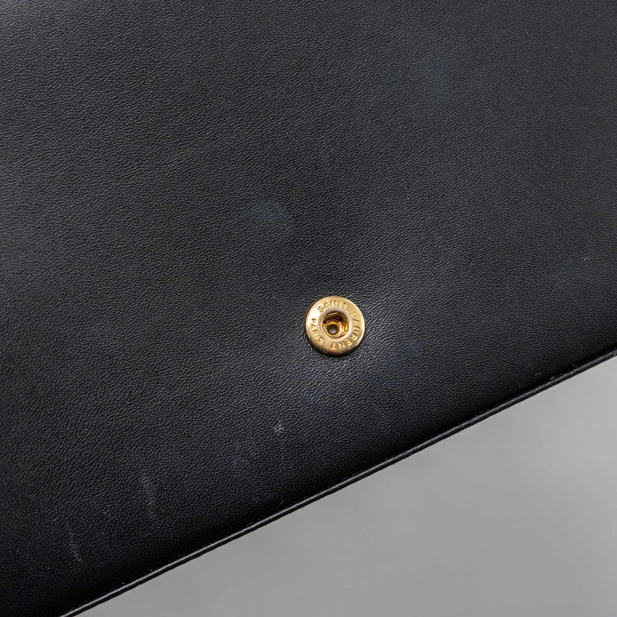 SAINT LAURENT FLAP CHAIN BAG LAMBSKIN BLACK GHW