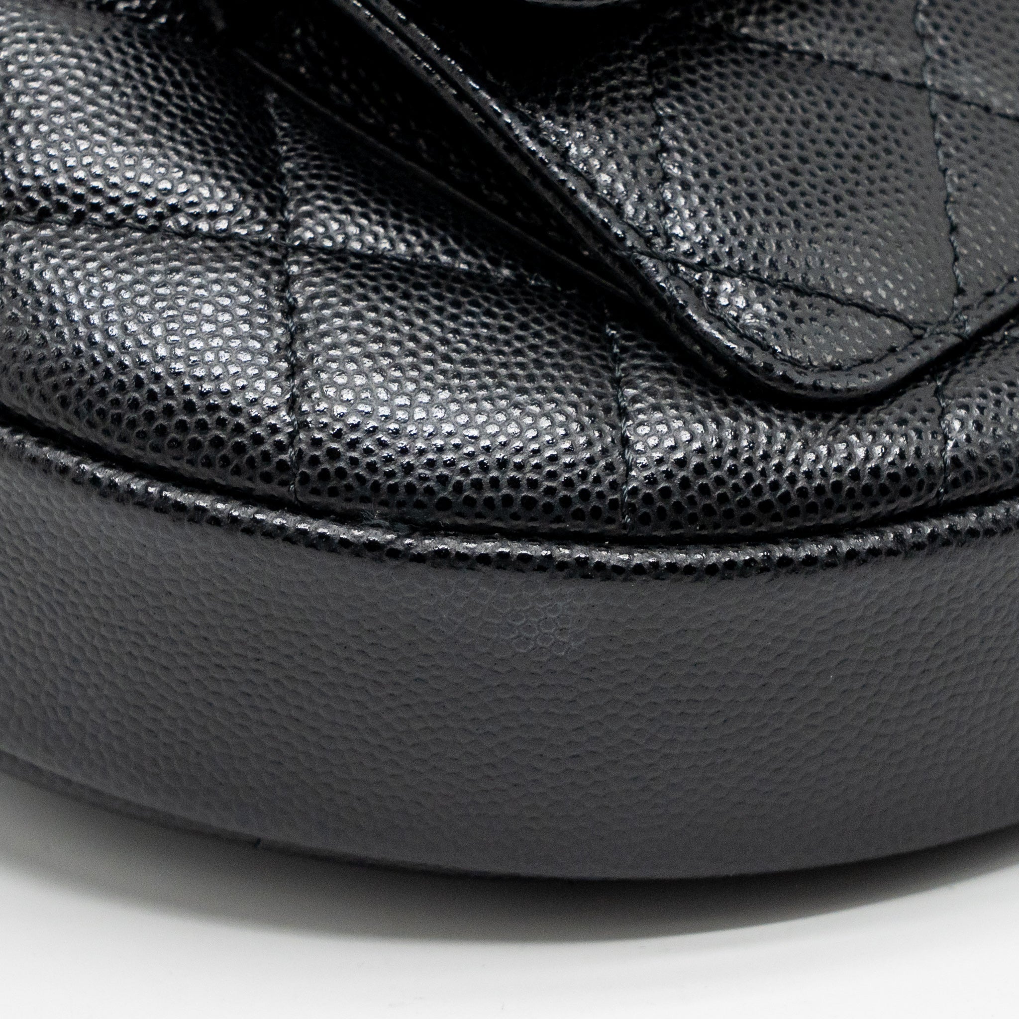 CHANEL 23B ROUND CLUTCH CAVIAR BLACK LGHW (MICROCHIP)