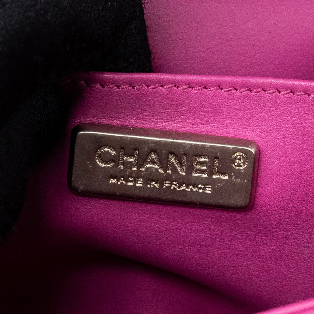 CHANEL MEDIUM BOY BAG PYTHON PINK BRUSHED SHW
