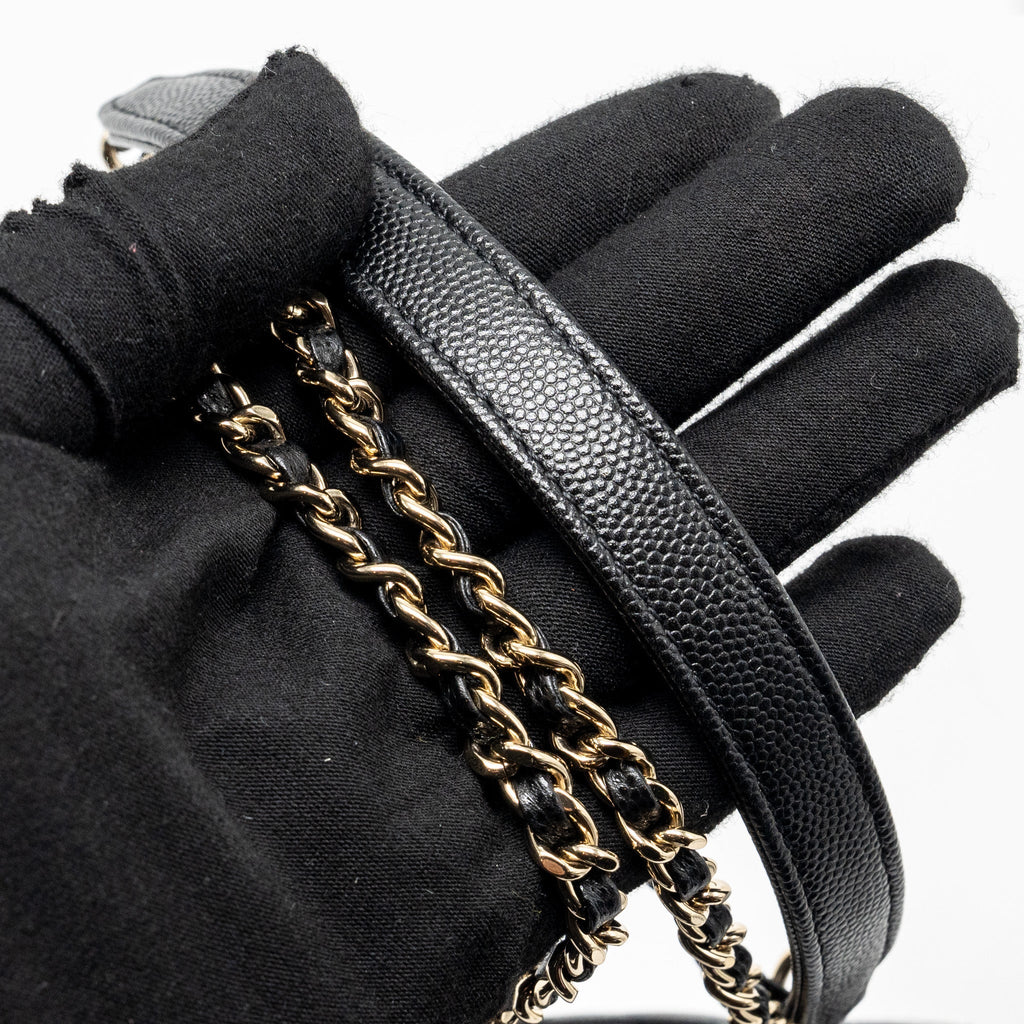 CHANEL SMALL COCO HANDLE CAVIAR BLACK LGHW (MICROCHIP)