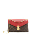 LOUIS VUITTON PALLAS CHAIN HANDBAG MONOGRAM CANVAS RED