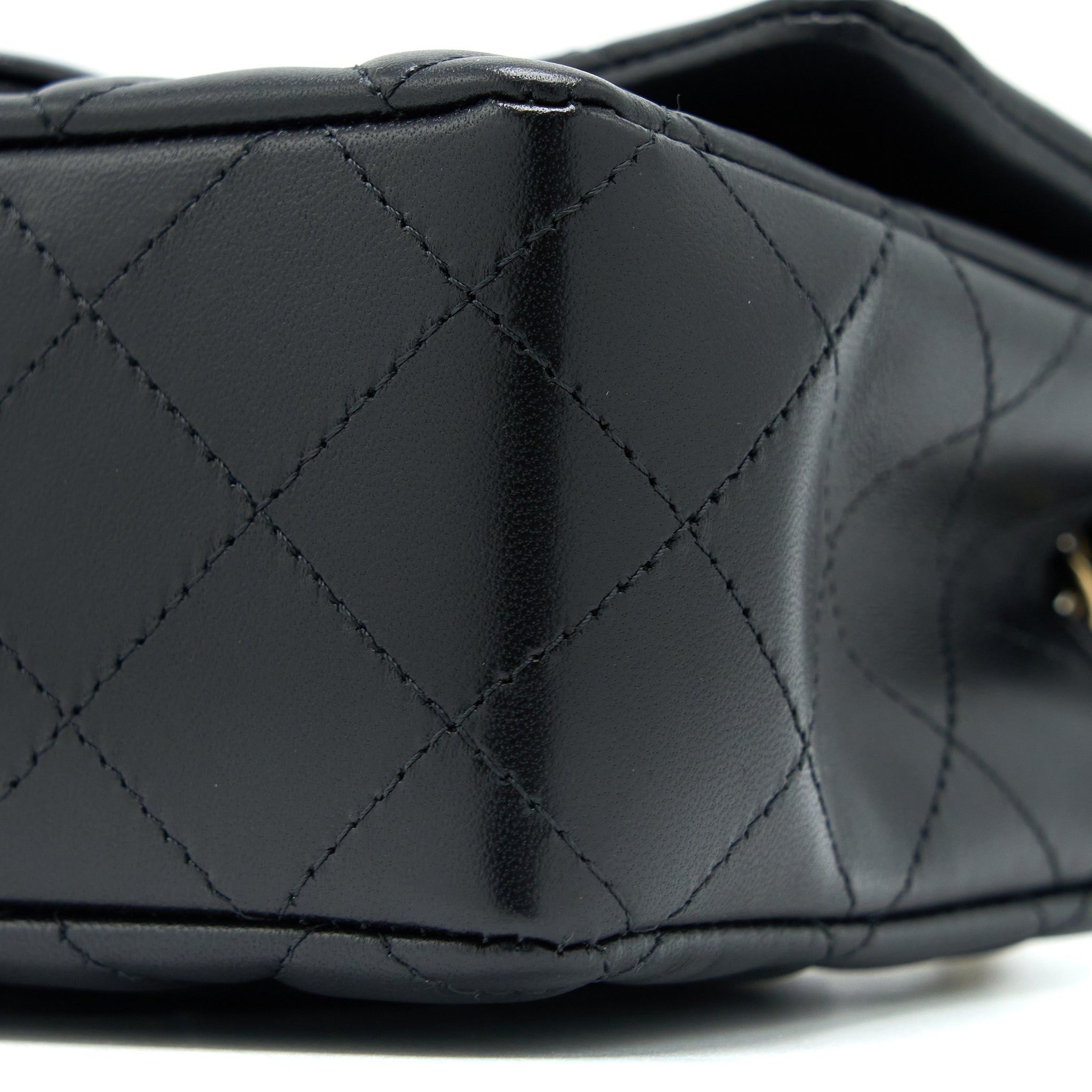 CHANEL CLASSIC MINI RECTANGULAR FLAP BAG LAMBSKIN BLACK LGHW (MICROCHIP)