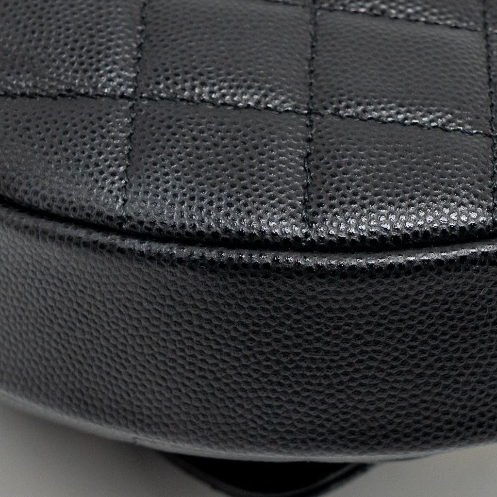 CHANEL 23B ROUND CLUTCH CAVIAR BLACK LGHW (MICROCHIP)