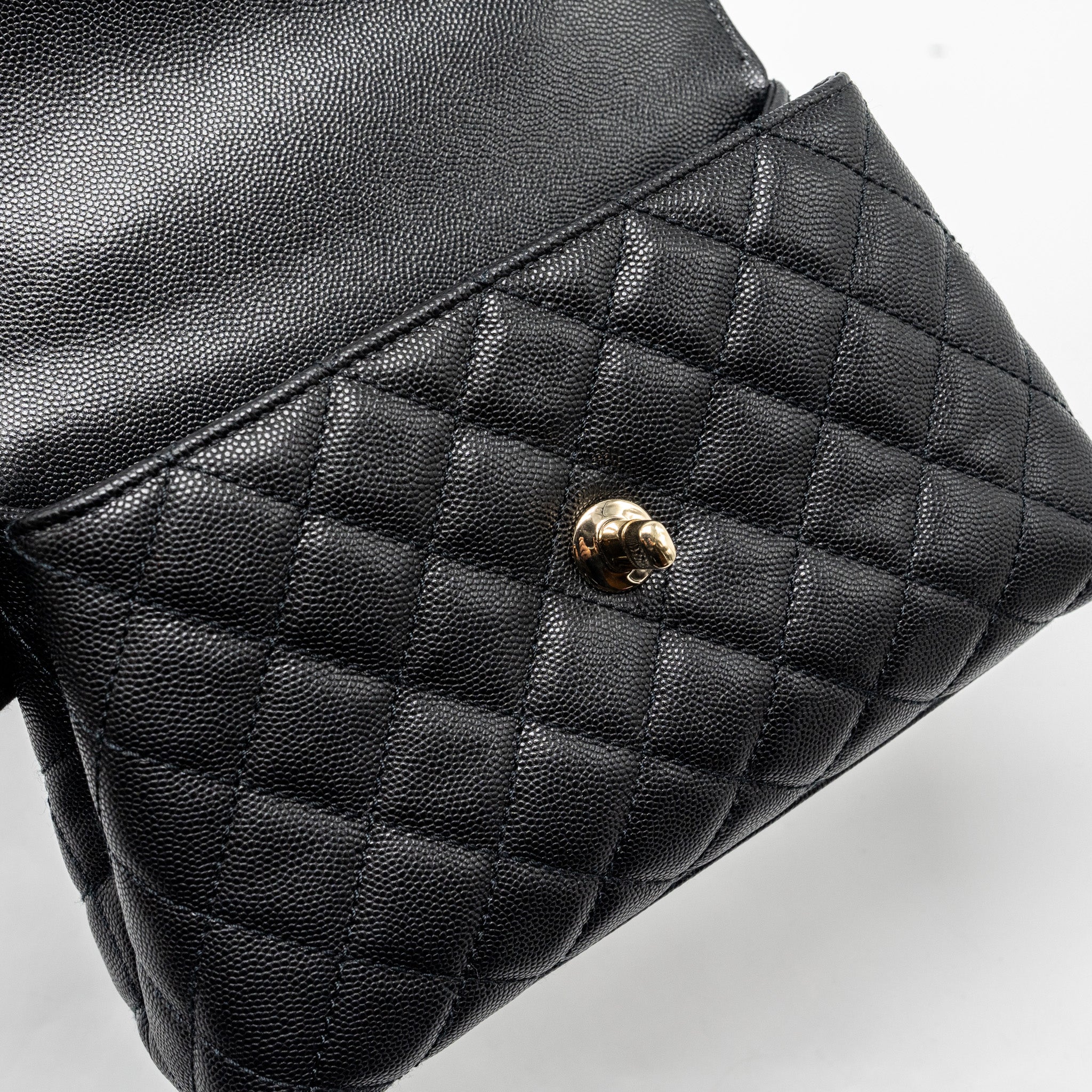 CHANEL SMALL COCO HANDLE CAVIAR BLACK LGHW (MICROCHIP)