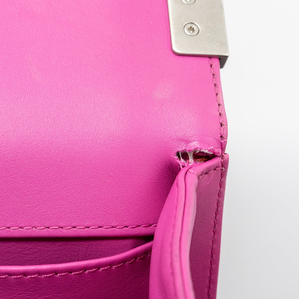 CHANEL MEDIUM BOY BAG PYTHON PINK BRUSHED SHW