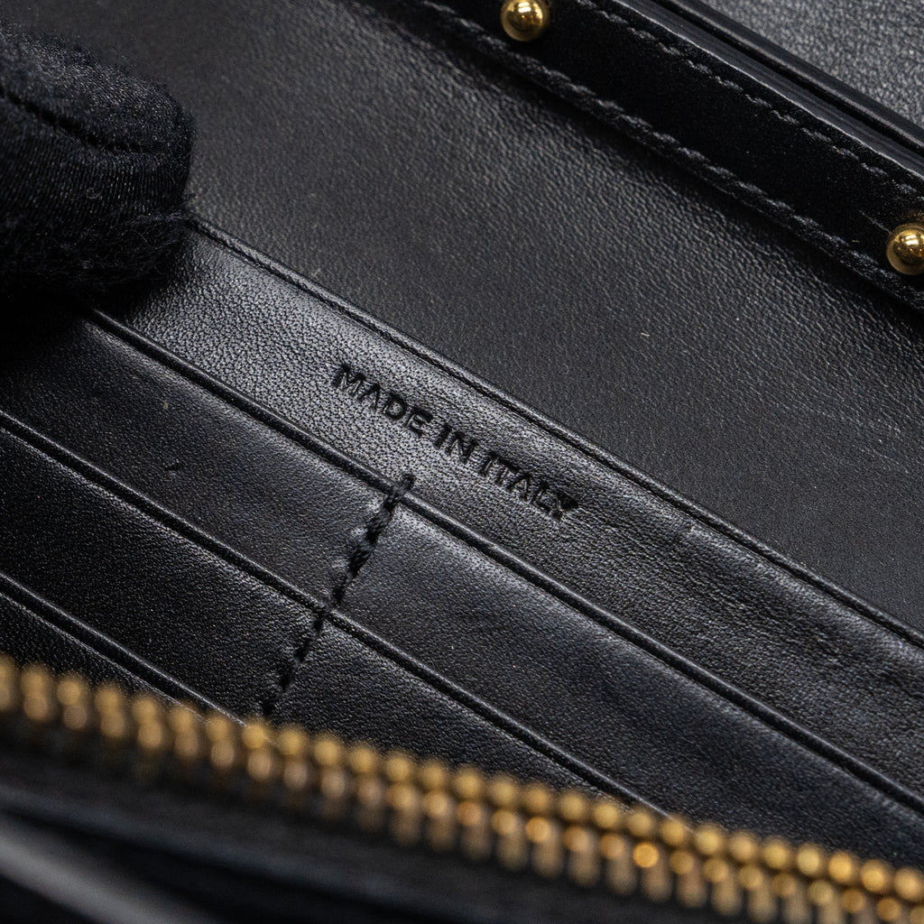 SAINT LAURENT FLAP CHAIN BAG LAMBSKIN BLACK GHW