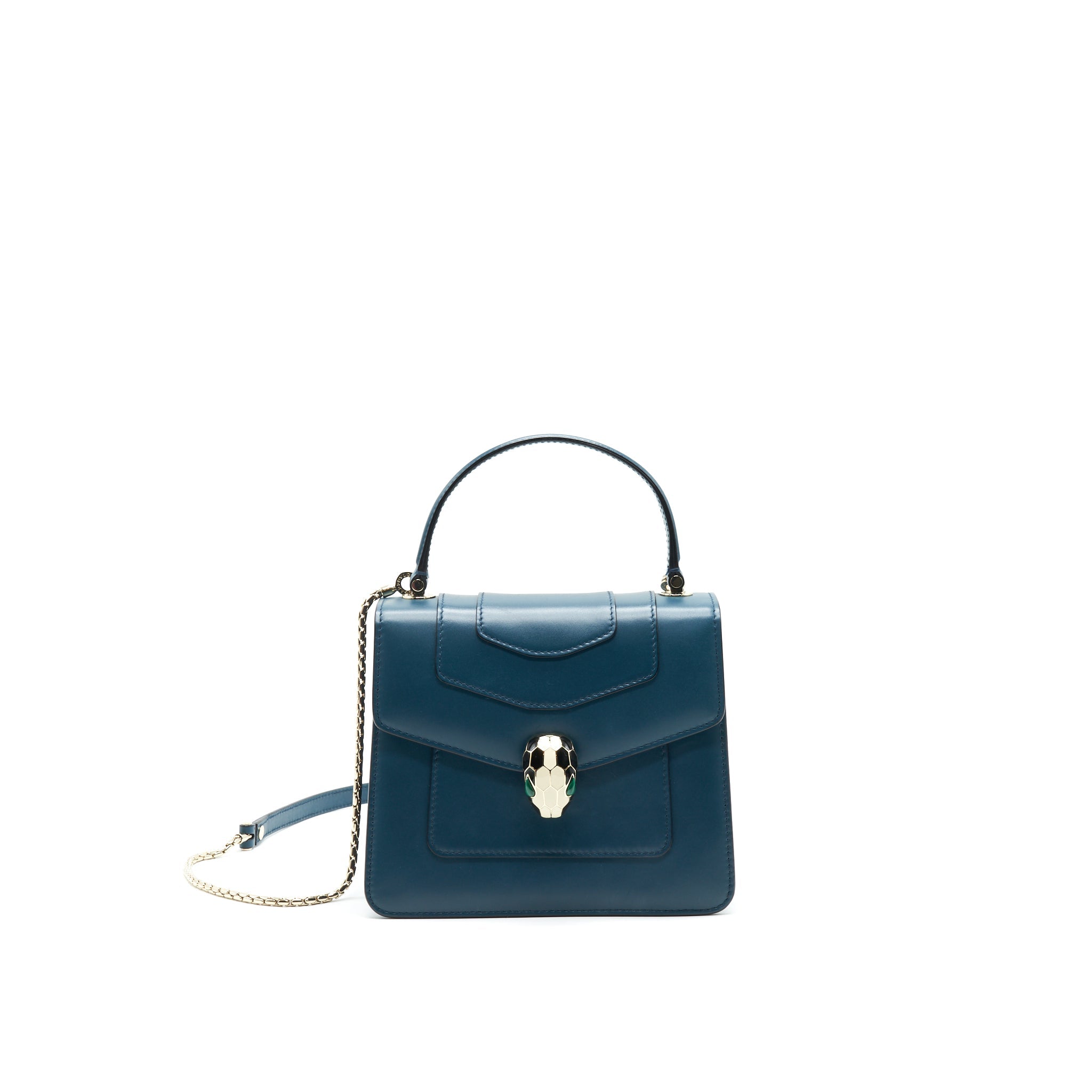 BVLGARI SERPENTI FOREVER TOP HANDLE BAG DARK GREEN