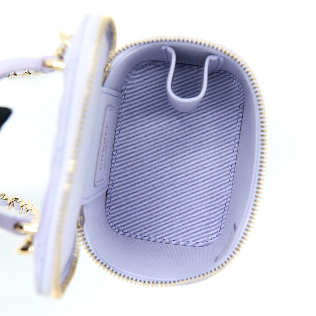 CHANEL TOP HANDLE MINI VANITY CASE LIGHT PURPLE LGHW