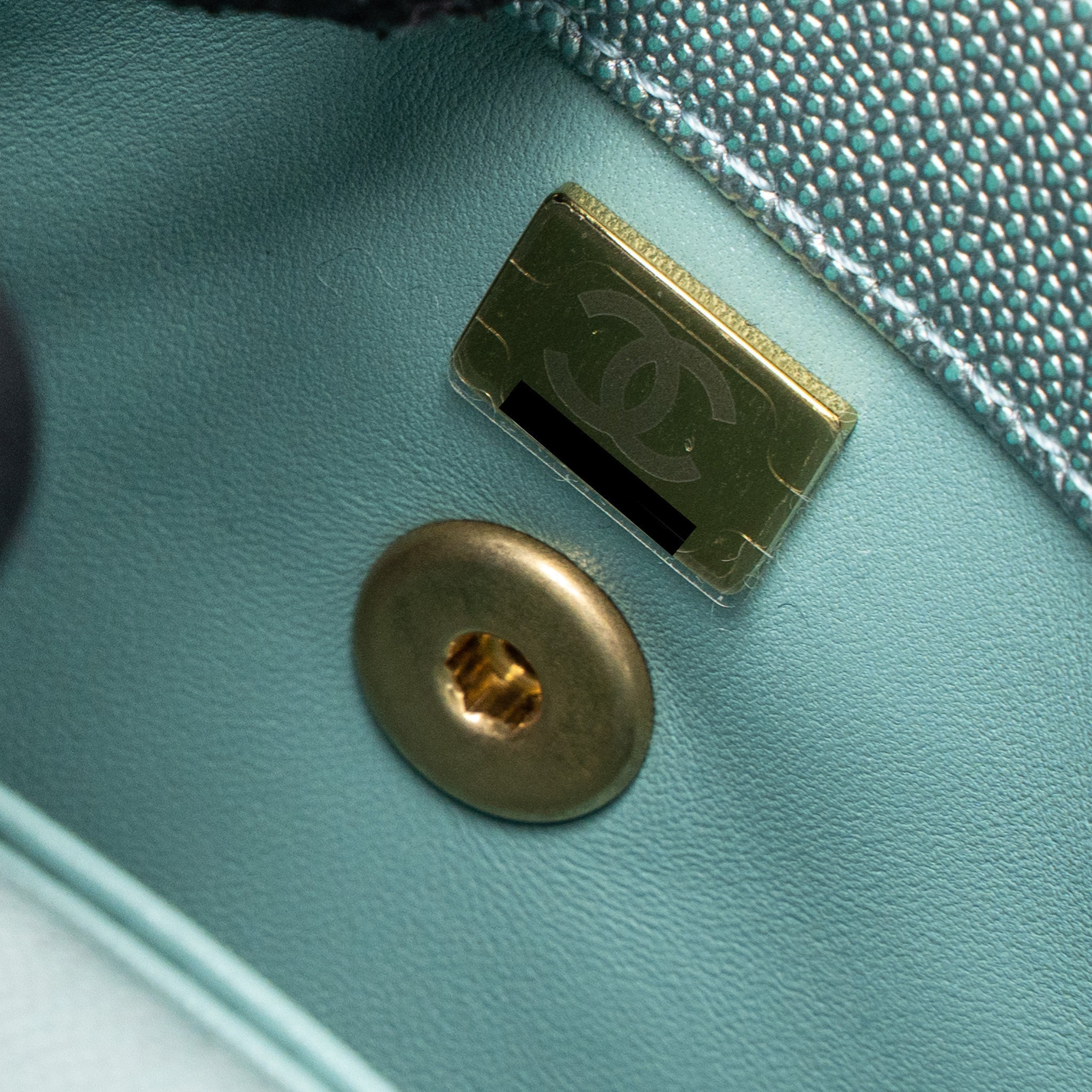 CHANEL SMALL COCO HANDLE CAVIAR METALLIC LIGHT BLUE BRUSHED GHW (MICROCHIP)