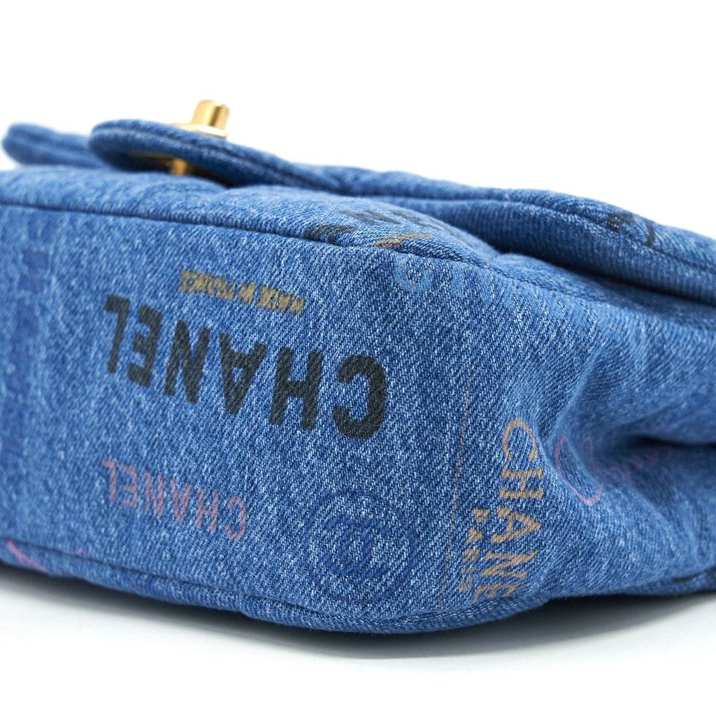 CHANEL 22P SMALL FLAP BAG 23CM DENIM BLUE GHW (MICROCHIP)