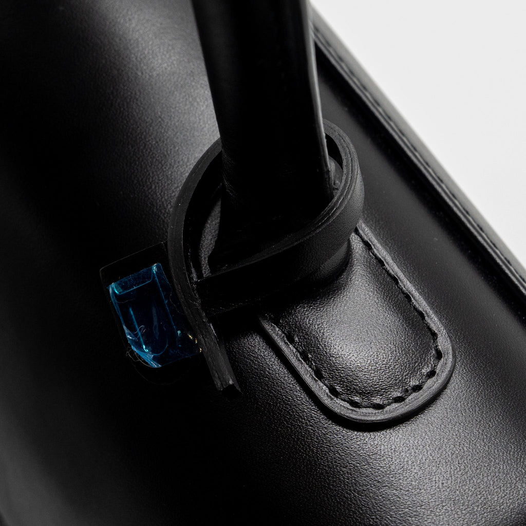 DELVAUX L’HUMOUR BRILLIANT CECI N’EST PAS UN DELVAUX BAG BOX CALFSKIN BLACK SHW
