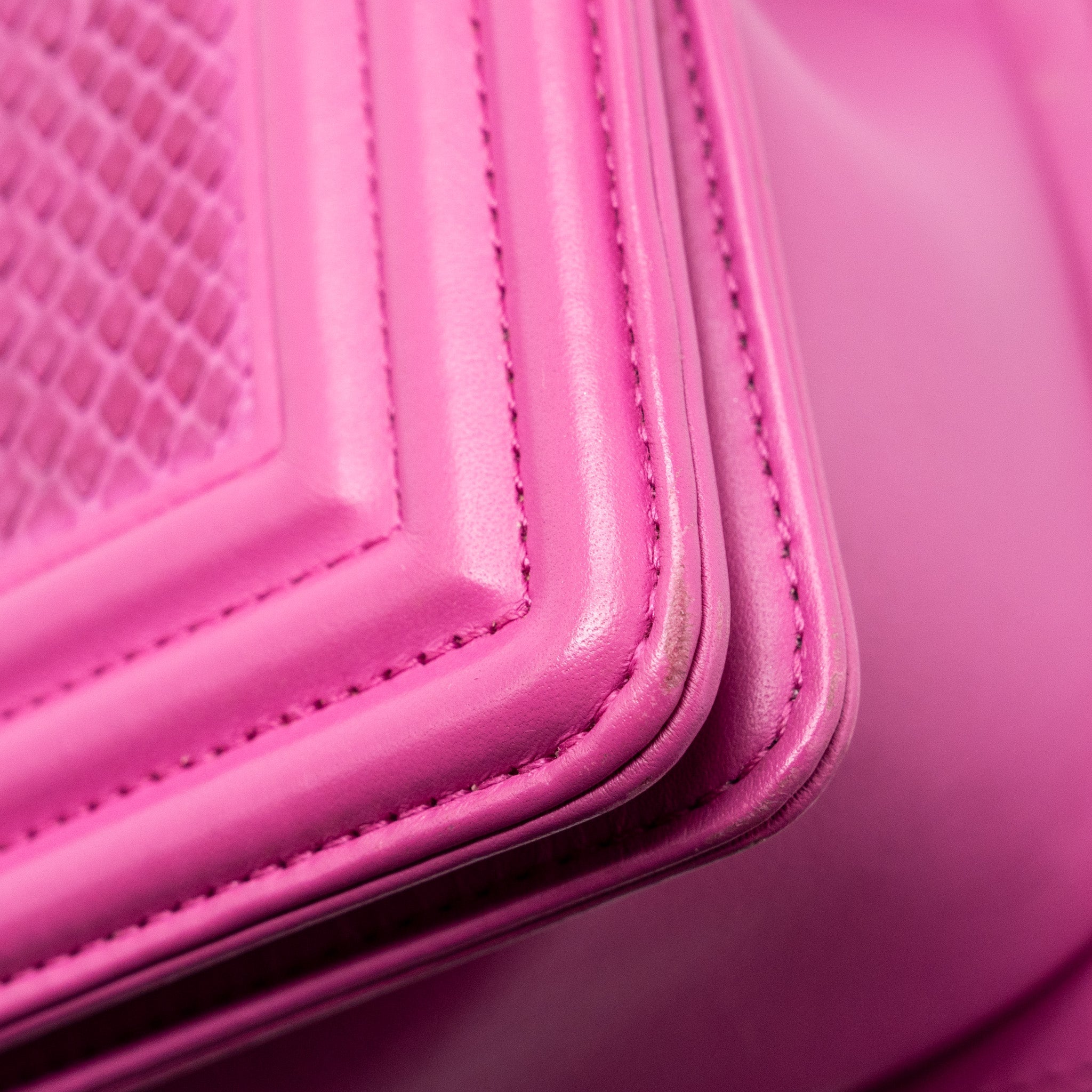 CHANEL MEDIUM BOY BAG PYTHON PINK BRUSHED SHW