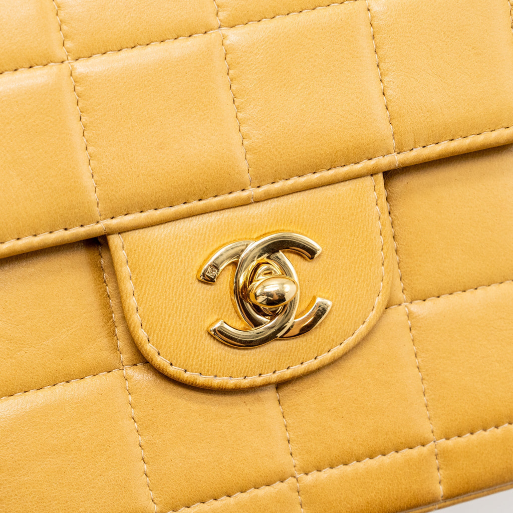 CHANEL VINTAGE FLAP BAG DARK BEIGE GHW