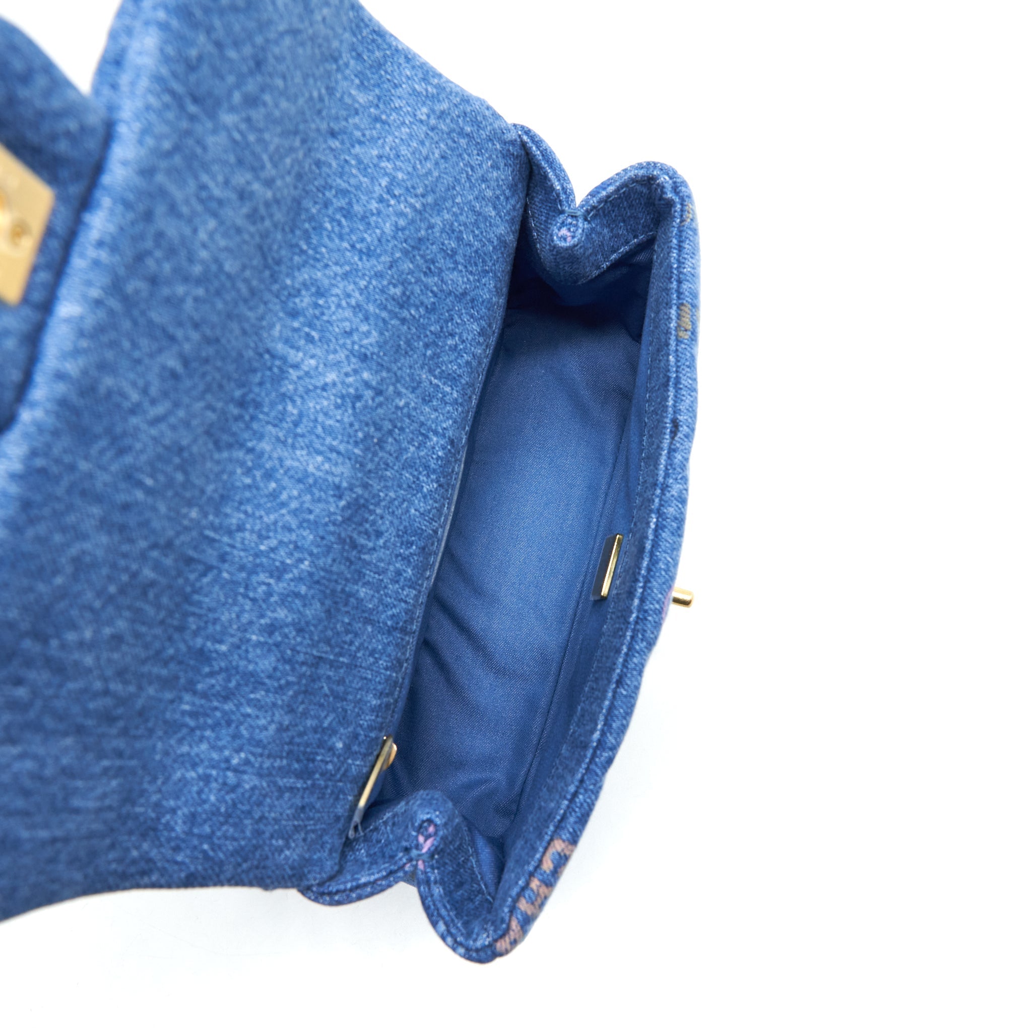 CHANEL 22P SMALL FLAP BAG 23CM DENIM BLUE GHW (MICROCHIP)