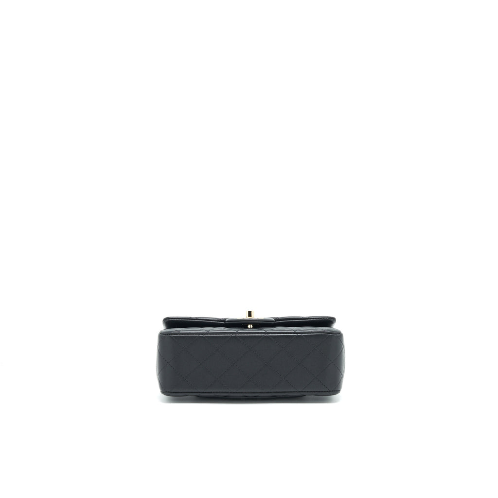 CHANEL 21K TOP HANDLE MINI RECTANGULAR FLAP BAG BLACK LGHW