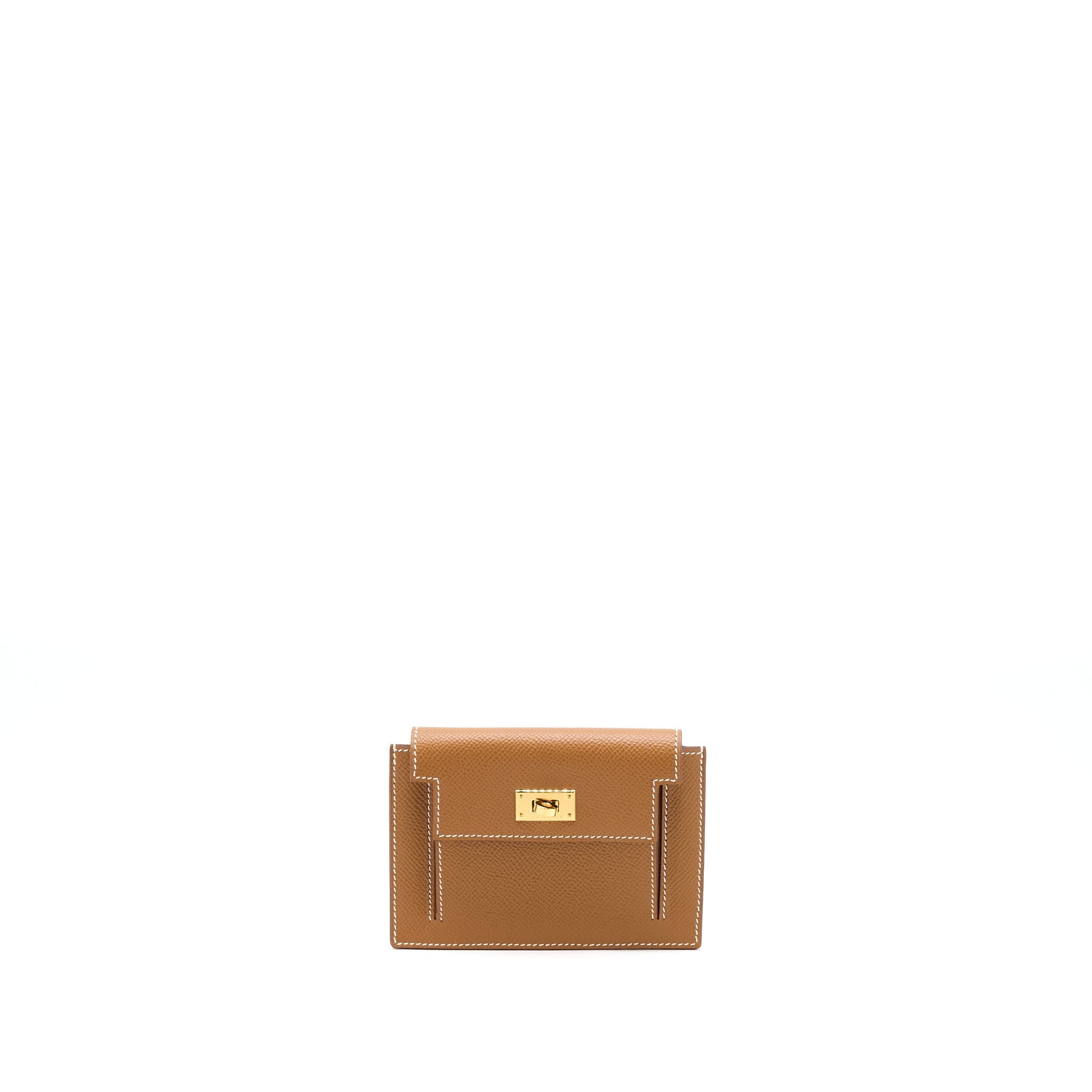 HERMES KELLY POCKET COMPACT EPSOM GOLD GHW