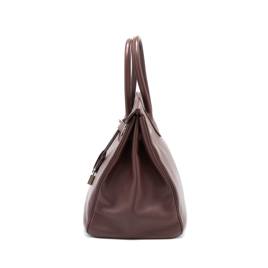 HERMES BIRKIN 35 EVERGRAIN BORDEAUX SHW