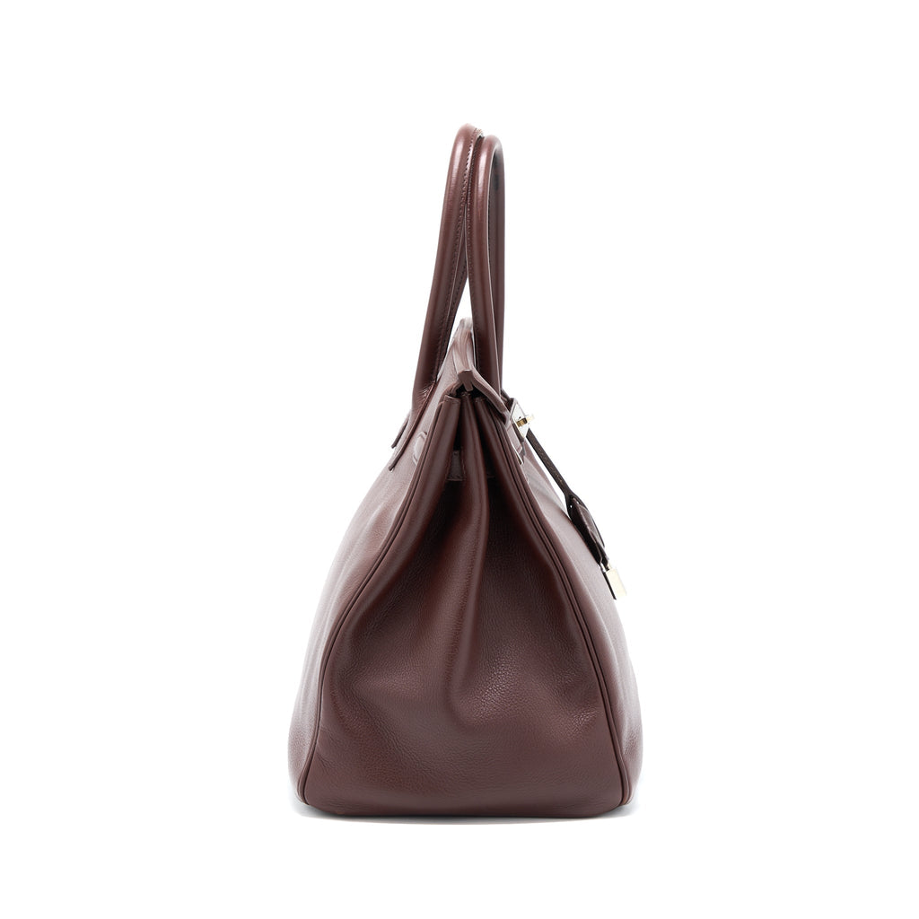 HERMES BIRKIN 35 EVERGRAIN BORDEAUX SHW