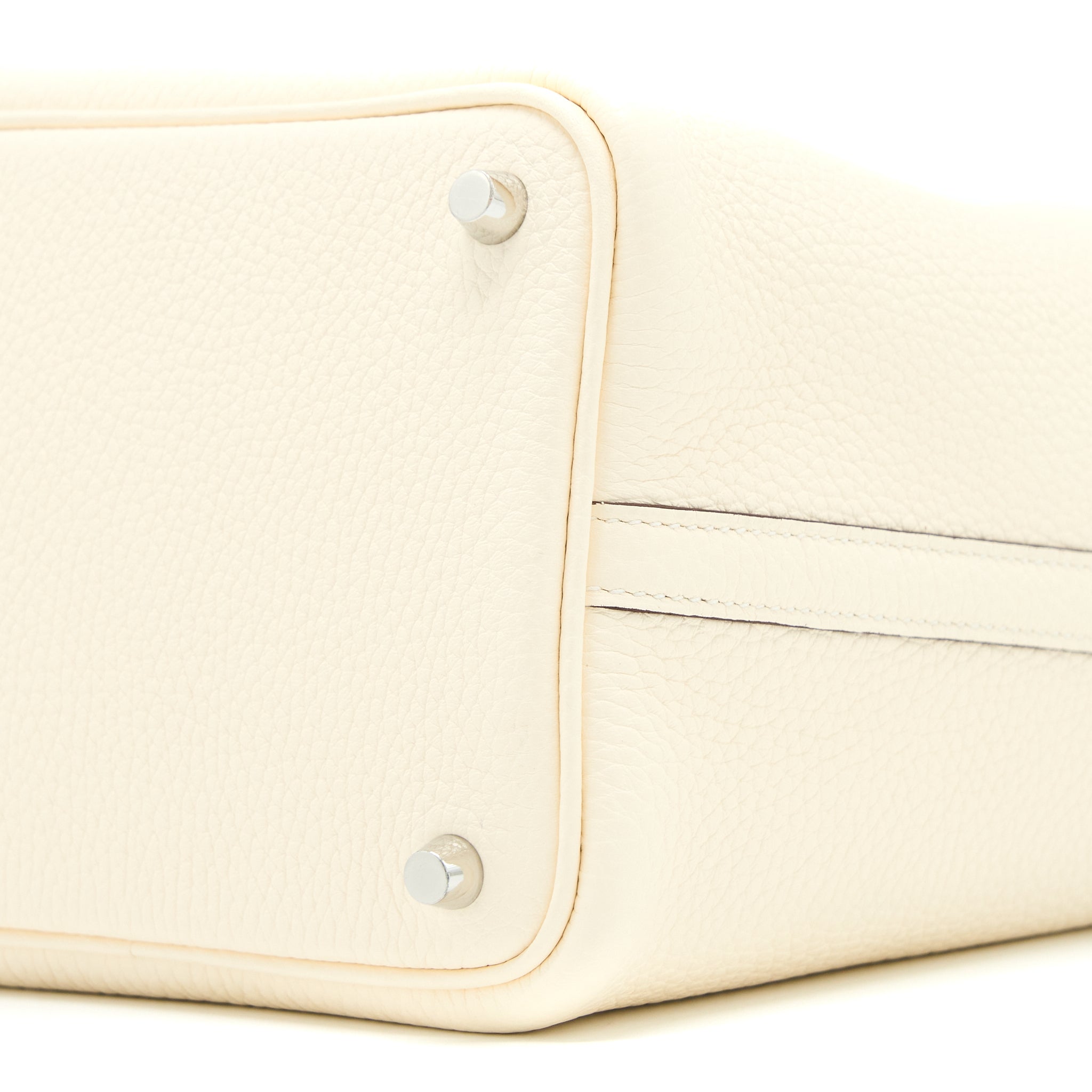 HERMES PICOTIN 18 LOCK TOUCH BAG CLEMENCE/OSTRICH HANDLE NATA/JAUNE CITRON SHW